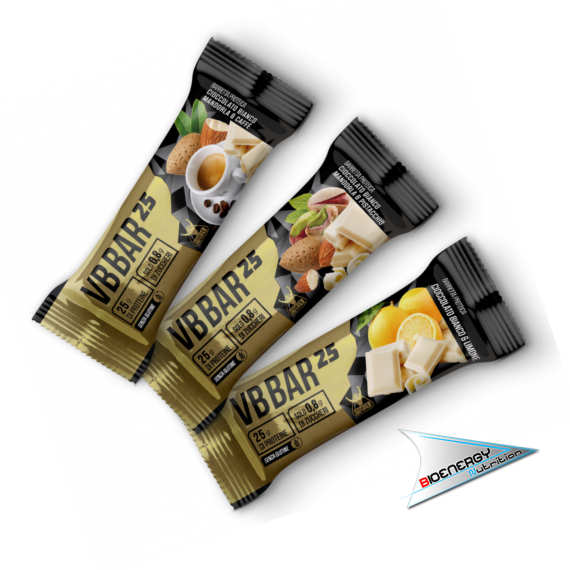 Net-VB BAR 25 ELITE (Conf. 24 barrette da 50 gr)   Cioccolato bianco / Mandorla / Pistacchio  